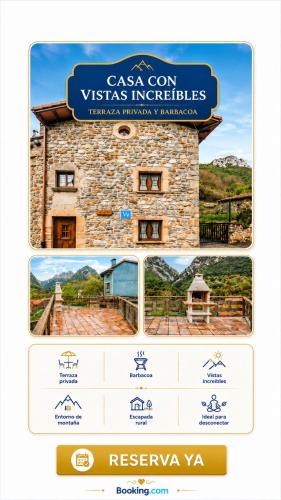 Trescares House | Casa Enacantadora con Terraza y Barbacoa y vista Espectacular en TresCares Junto a Ruta de el Cares y Picos de Europa
