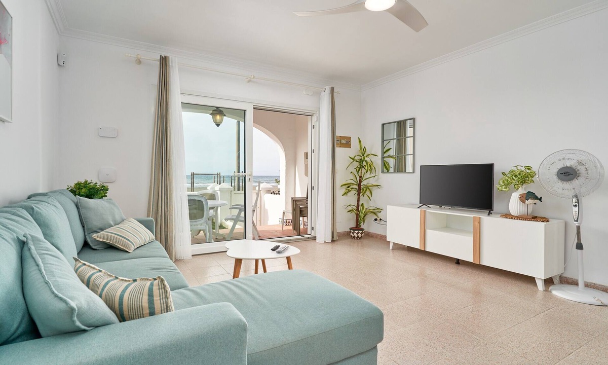 Los Llanos Apartment | Frontline Vacation Home A86 2: Sea Views, Shared Pool & Wi-Fi