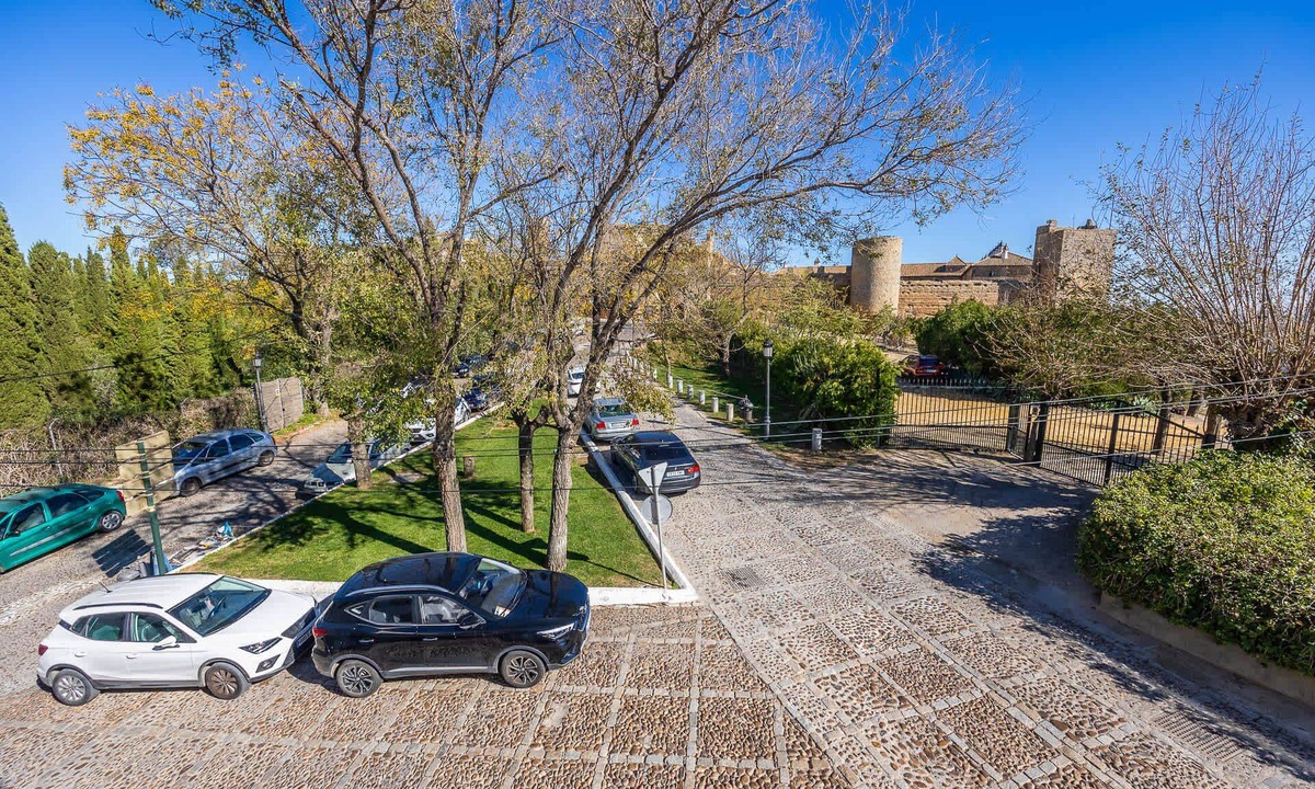 Carmona House | Parador-view apt- sleeps 4-1-bed apt shared rooftop terrace with castle view