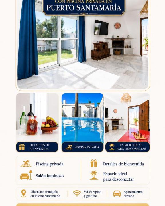 El Puerto de Santa Maria Apartment | Preciosa Casa con Jardin y Piscina Privada en el Puerto de santaMaria