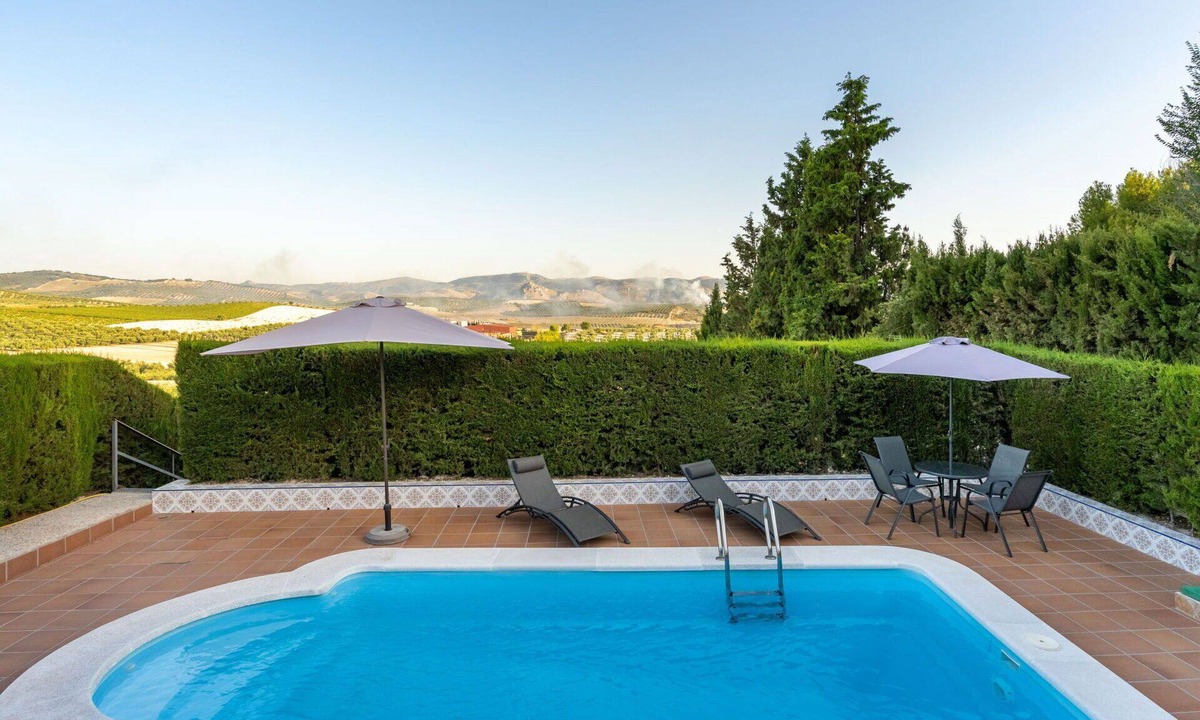 Baena House | Stunning private villa for 6 guests with A/C, WIFI, private pool, TV and terrace