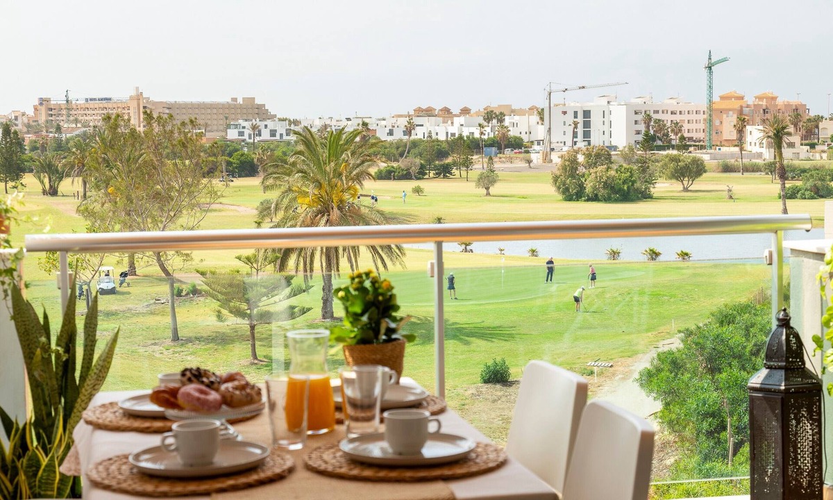 Almerimar Apartment | Terrace Overlooking Golf Course with Pool & AC – Relaxation and Beach in Almerimar