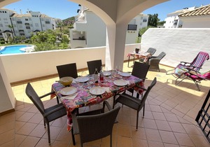 2 private swimming pools, sand beach at 450m, South oriented terras