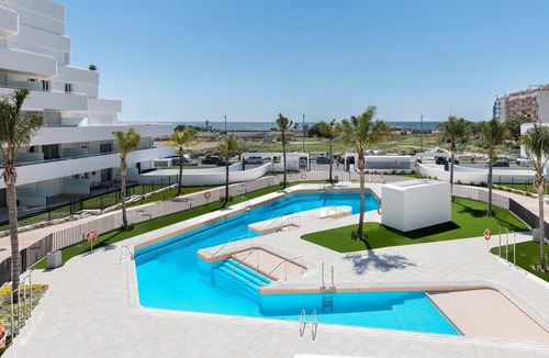 Torre del Mar Apartment | Apartment 'Horus 054' with Shared Pool, Wi-Fi, and Air Conditioning