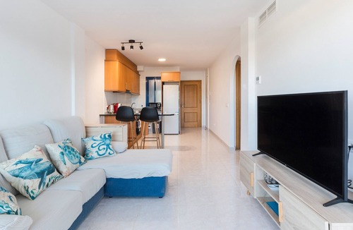 Isla Plana Apartment | Apartment 'White and Blue Village' with Sea View, Shared Pool