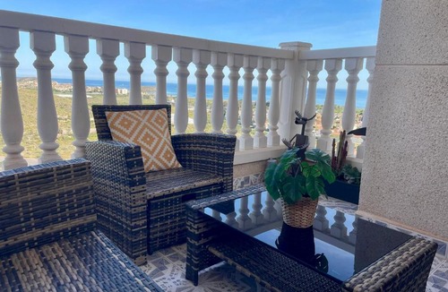 Bolnuevo Apartment | Casa Luna - Terraza con vistas , piscina y parking en Bolnuevo