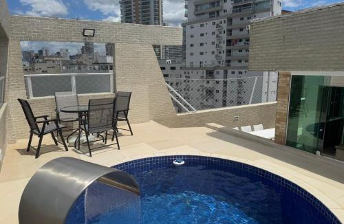 Boqueirao Apartment | Cobertura com Piscina e churrasqueira Privativas em Santos - 100m da praia Boqueirão