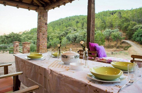Monesterio House | Designer stone cottage with pool in the mountains