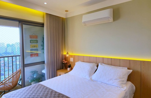 Guarulhos City Centre Apartment | GRU SKY Studio, 26th floor, New, High Standard, Rooftop, 10 minutes from the Airport