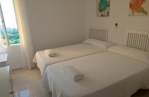 Benalmadena Costa Apartment | Hercules Paradise 531 - Mediterranean Sea View Terrace - Resort Pools & Gardens - 10 Min Beach - Central Benalmadena - Direct Train to Airport & Malaga - Fast Private WiFi - Remote Work and FireTV ready