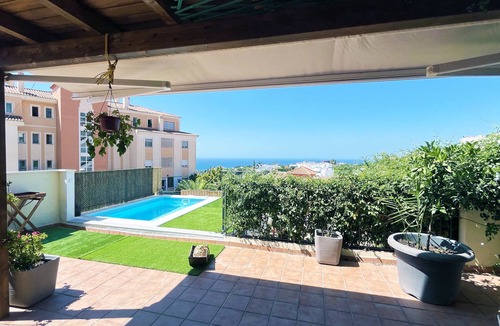 Benagalbon Apartment | Large Terrace with Sea Views and Pool