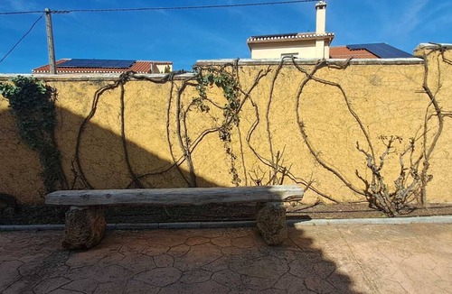 Alfacar House | Rustic and cozy room with private bathroom, double bed and garden view.