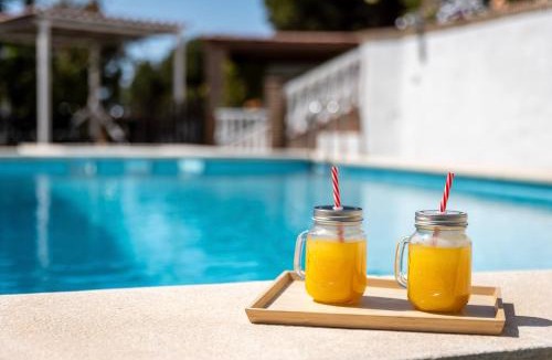 Benajarafe Villa | Villa Garden with Pool, Billiard, BBQ & Fireplace