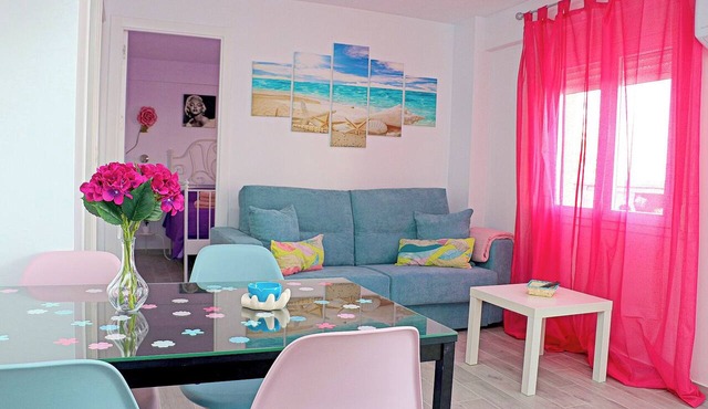 Bright city apartment by the beach