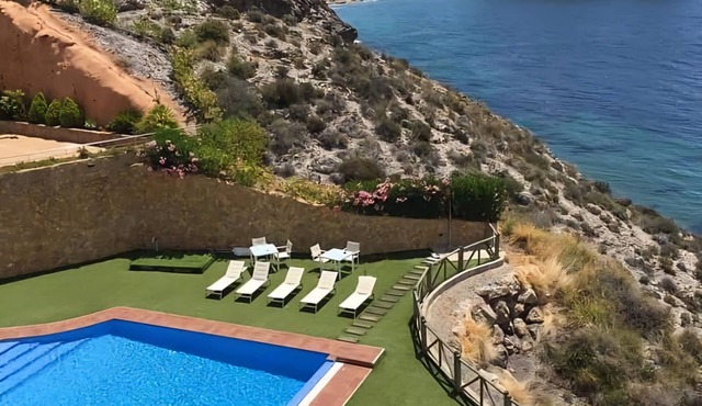 Luxury apartment with spectacular sea views with communal pool.