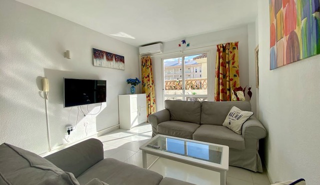Apartment "Urbanización Casablanca" with Shared Pool, Wi-Fi, A/C, Terrace & Garden