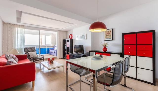 Apartment 'En 1ª Línea De Playa' with Sea View, Shared Pool and Wi-Fi