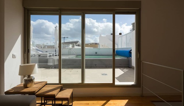 2 bedrooms, 2 bathrooms, private terrace with pool