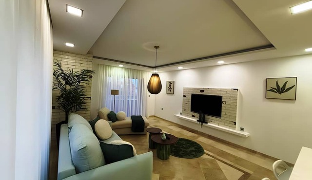 Luxury 100m² Sea View Apartment with Pool, Wi-Fi & Terrace